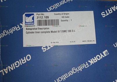 York Parte 3112.109 Camisa de cilindro Nuevo 2025 CHVAC